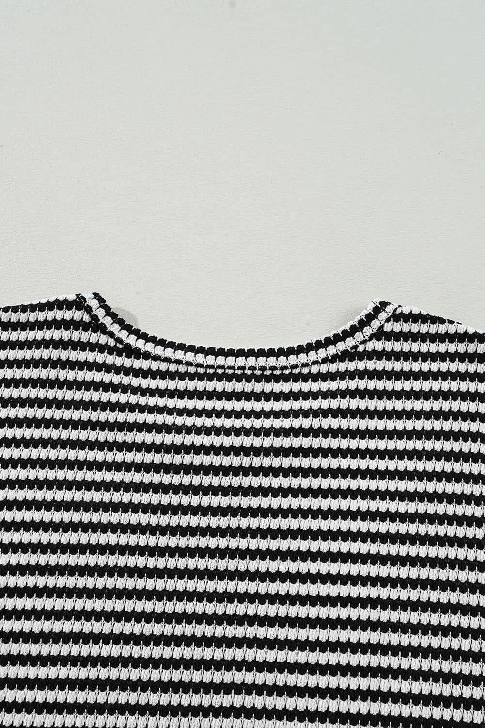 Chic plus size black striped tee - Love Salve
